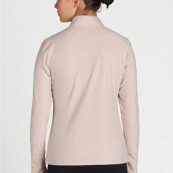 ATHLETIC WORKS Womens Size M 8-10 Sweatshirt 1/4 Zip Front Pockets Beige New - Picture 3 of 7